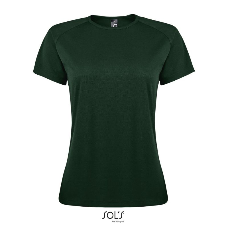 Camiseta De Mujer Mangas Raglán Sporty Women Sols - Verde Bosque - Sols