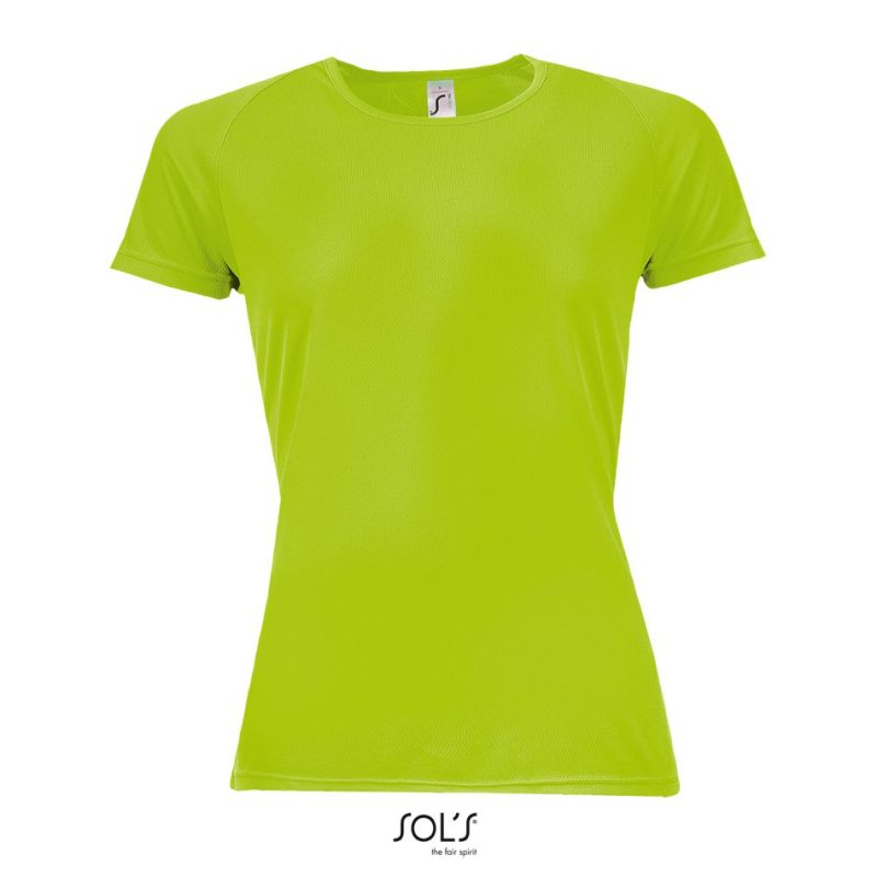 Camiseta De Mujer Mangas Raglán Sporty Women Sols - Verde Neón - Sols