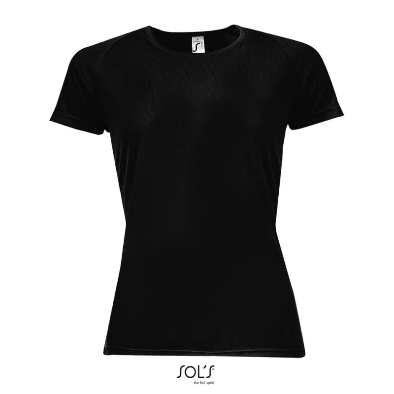 Camiseta De Mujer Mangas Raglán Sporty Women Sols - Negro - Sols