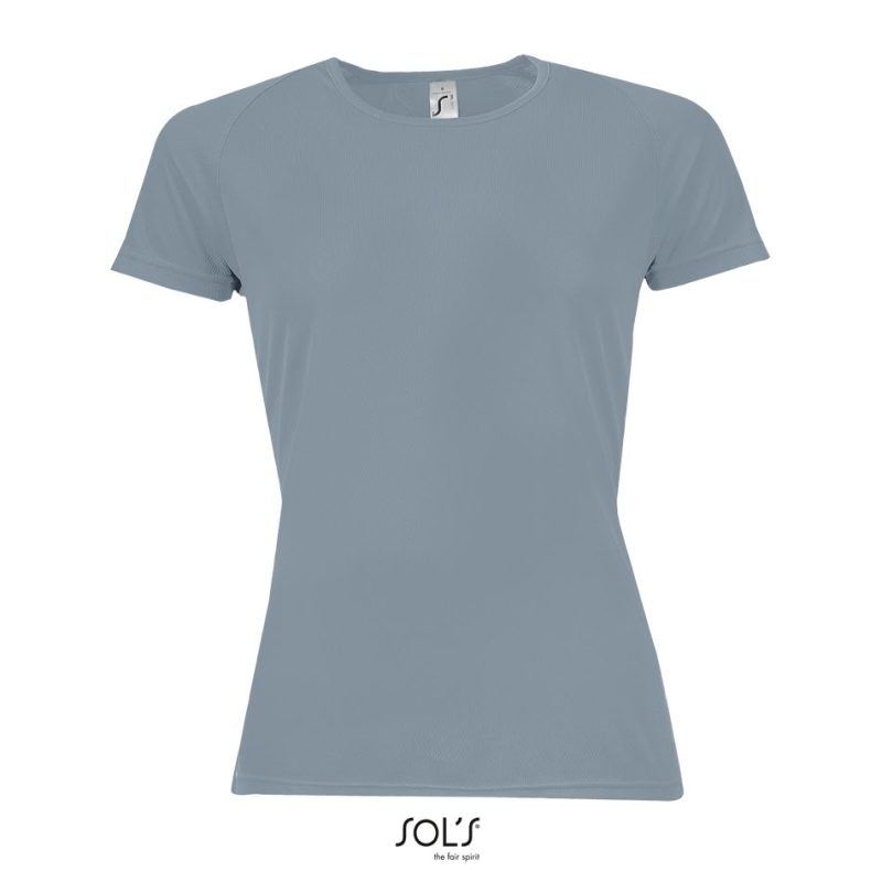 Camiseta De Mujer Mangas Raglán Sporty Women Sols - Gris Puro - Sols