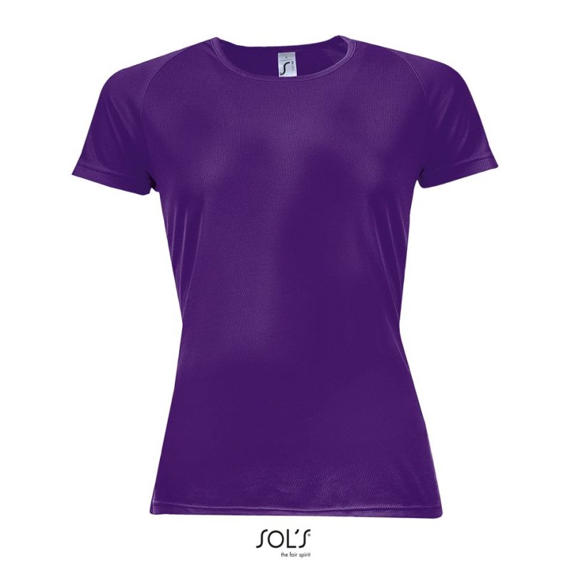 Camiseta De Mujer Mangas Raglán Sporty Women Sols - Morado Oscuro - Sols