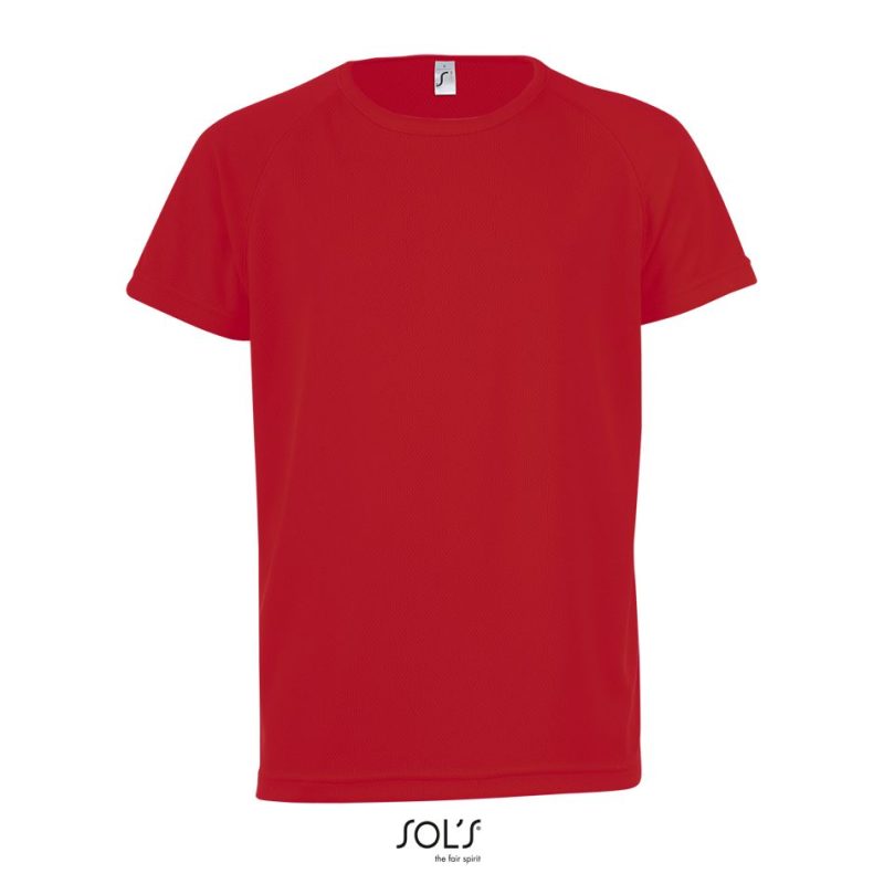 Camiseta Niños Mangas Raglán Sporty Kids Sols - Rojo - Sols