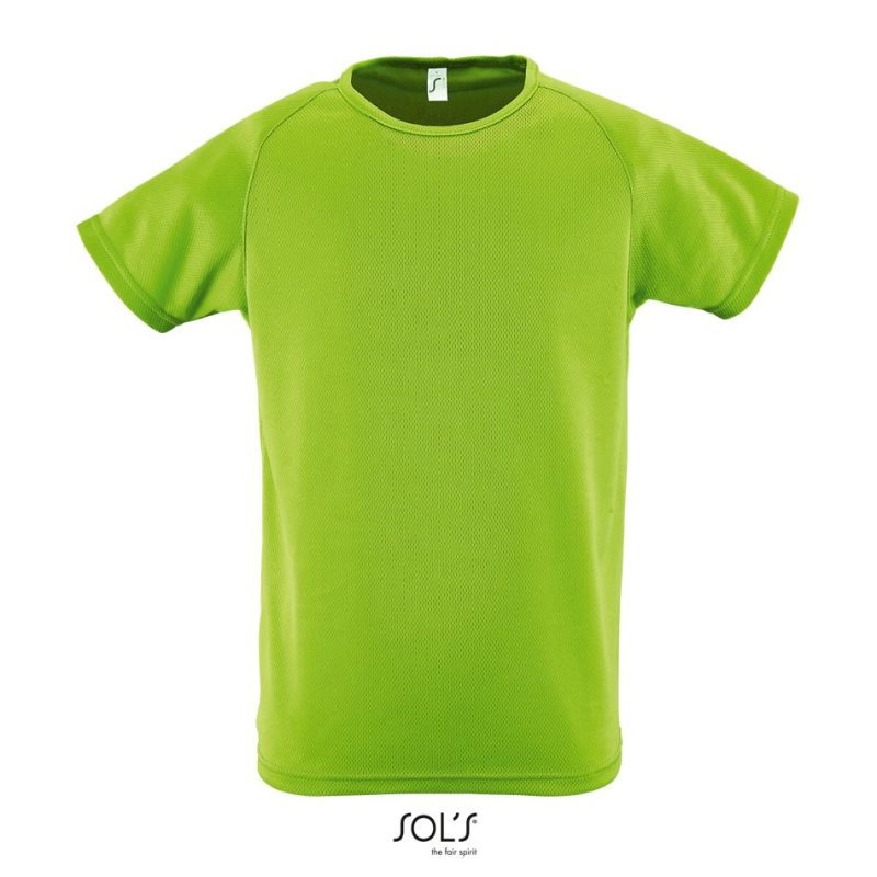 Camiseta Niños Mangas Raglán Sporty Kids Sols - Verde Manzana - Sols