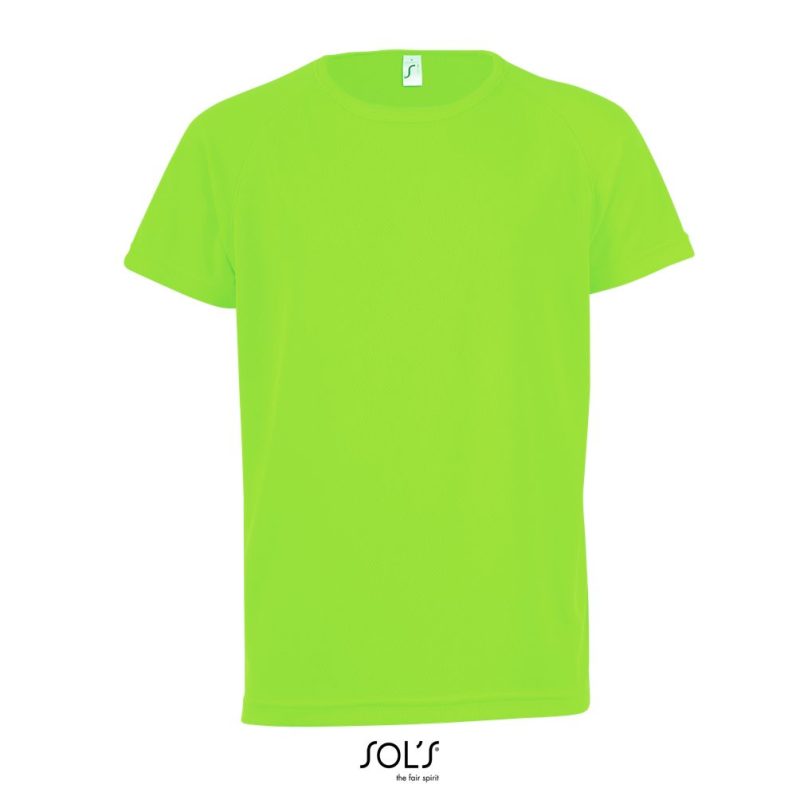 Camiseta Niños Mangas Raglán Sporty Kids Sols - Verde Neón - Sols