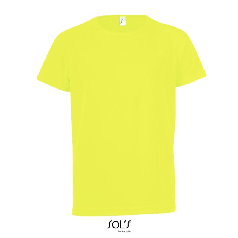 Camiseta Niños Mangas Raglán Sporty Kids Sols - Amarillo Neon - Sols