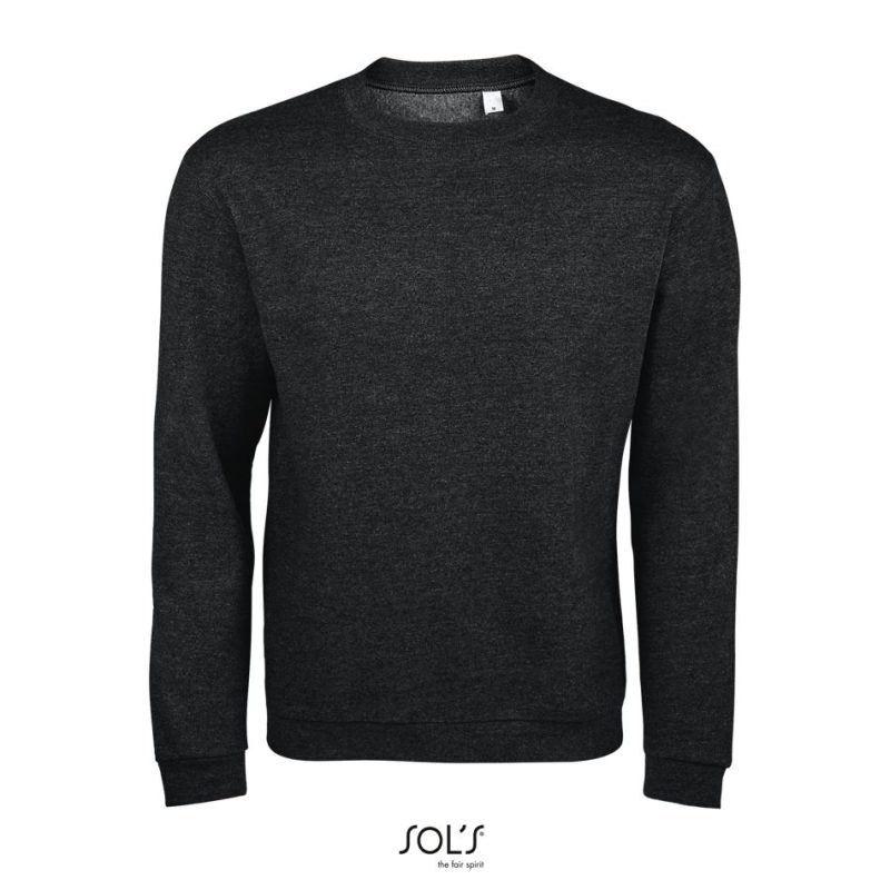 Sudadera De Hombre De Cuello Redondo Spider Sols - Antracita Mezcla - Sols