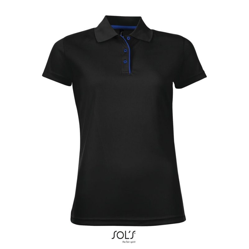 Polo De Deporte Para Mujer Performer Women Sols - Negro - Sols