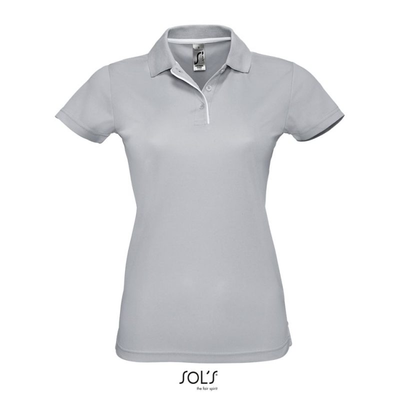 Polo De Deporte Para Mujer Performer Women Sols - Gris Puro - Sols