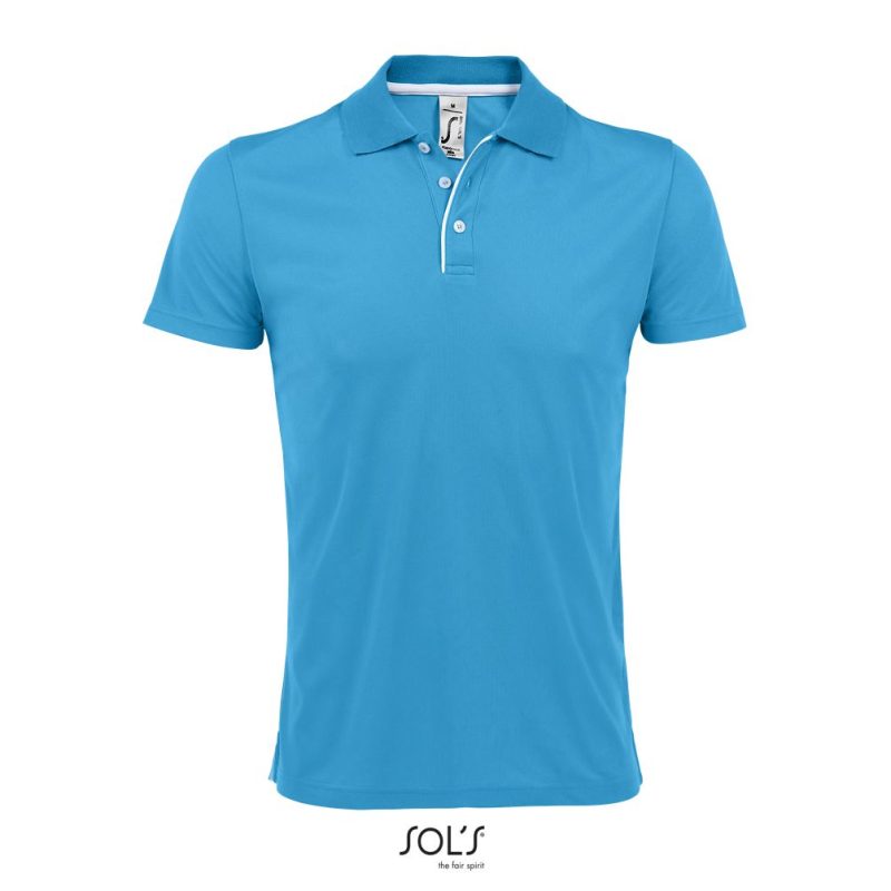 Polo De Deporte Para Hombre Performer Men Sols - Aqua - Sols