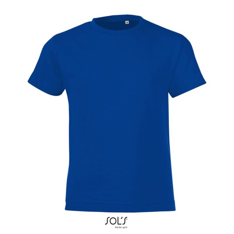 Camiseta Niños Cuello Redondo Regent Fit Kids Sols - Azul Royal - Sols