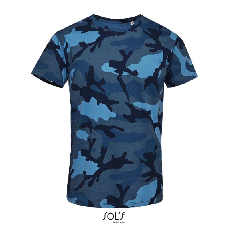 Camiseta Hombre Cuello Redondo Camo Men Sols - Camuflaje Azul - Sols
