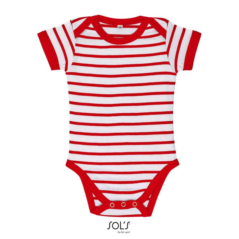 Body Bebé A Rayas Miles Baby Sols - Blanco Rojo - Sols