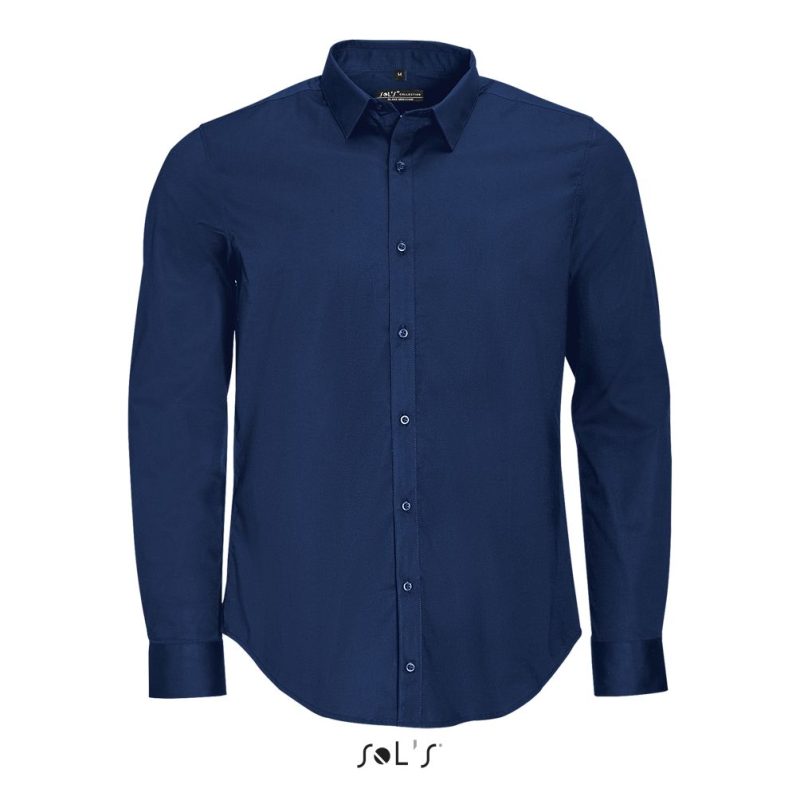 Camisa Stretch Hombre Manga Larga Blake Men Sols - Azul Oscuro - Sols