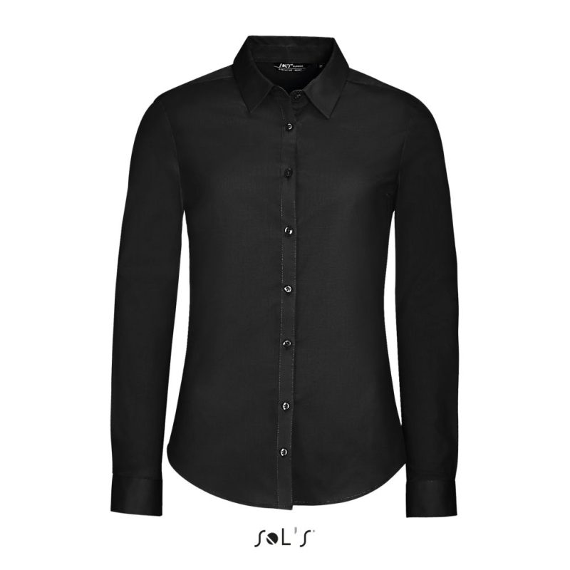 Camisa Stretch Mujer Manga Larga Blake Women Sols - Negro - Sols
