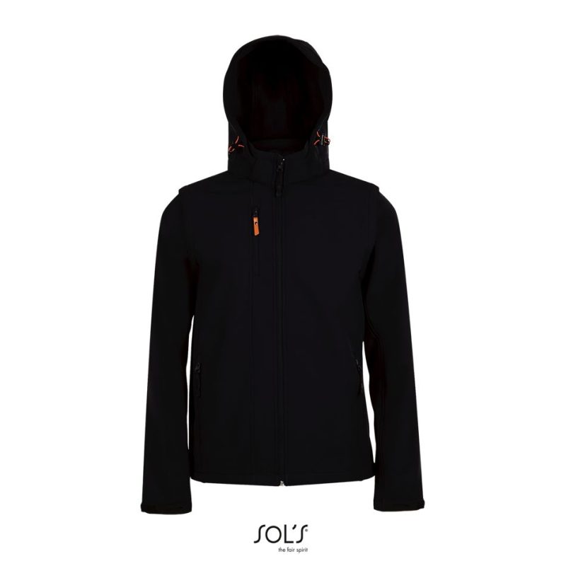 Softshell Con Capucha Y Mangas Extraibles Transformer Sols - Negro - Sols