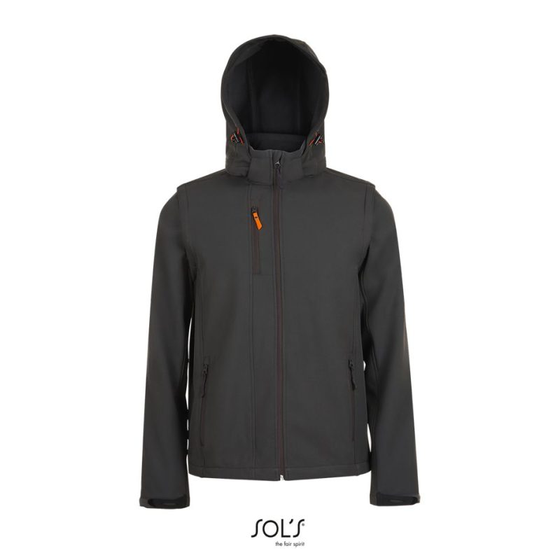 Softshell Con Capucha Y Mangas Extraibles Transformer Sols - Antracita - Sols