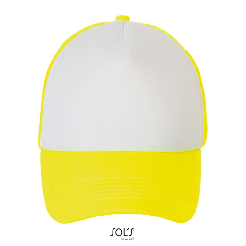 Gorra De Malla De 5 Paneles Bubble Sols - Blanco Amarillo Neon - Sols