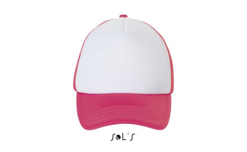 Gorra De Malla De 5 Paneles Bubble Sols - Blanco Neon Coral - Sols