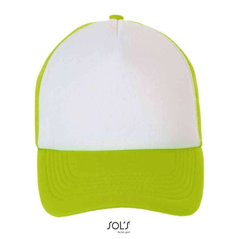 Gorra De Malla De 5 Paneles Bubble Sols - Blanco Verde Neon - Sols