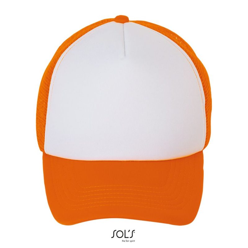 Gorra De Malla De 5 Paneles Bubble Sols - Blanco Naranja Fluor - Sols