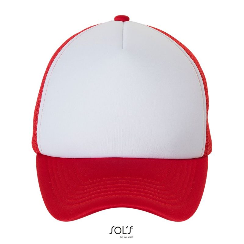 Gorra De Malla De 5 Paneles Bubble Sols - Blanco Rojo - Sols
