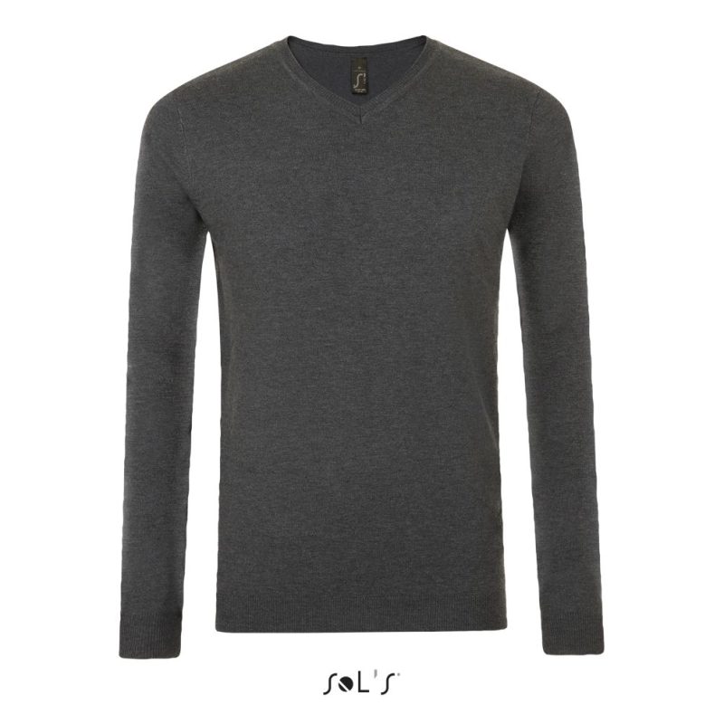Jersey De Cuello Pico Para Hombre Glory Men Sols - Antracita Mezcla - Sols