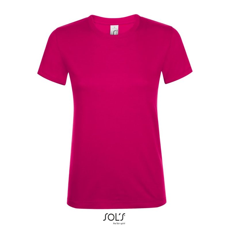 Camiseta De Mujer Cuello Redondo Regent Women Sols - Fucsia - Sols