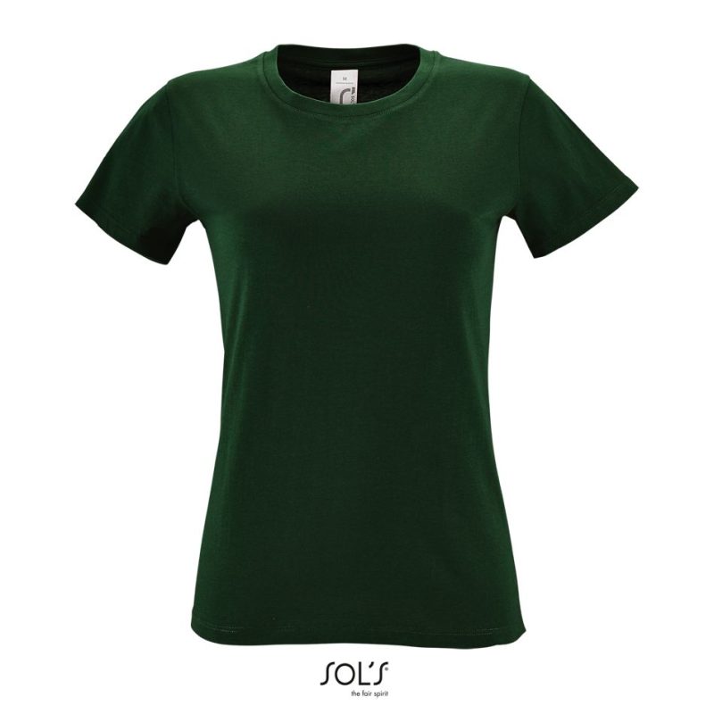 Camiseta De Mujer Cuello Redondo Regent Women Sols - Verde Botella - Sols
