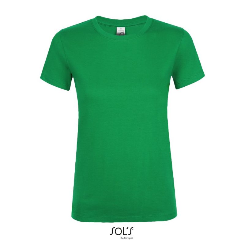 Camiseta De Mujer Cuello Redondo Regent Women Sols - Verde Pradera - Sols
