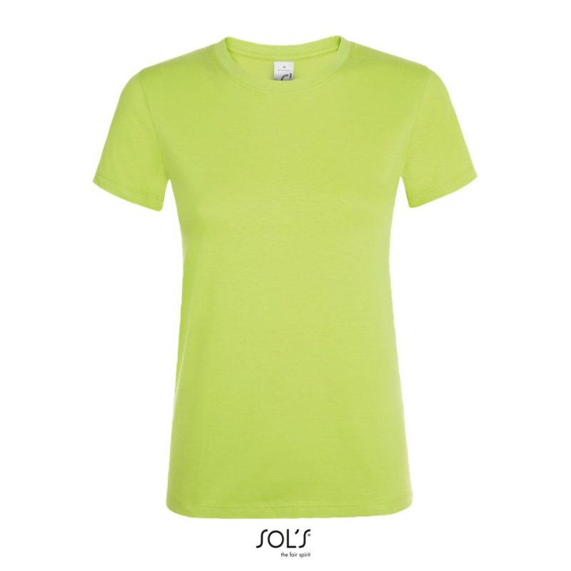 Camiseta De Mujer Cuello Redondo Regent Women Sols - Verde Manzana - Sols