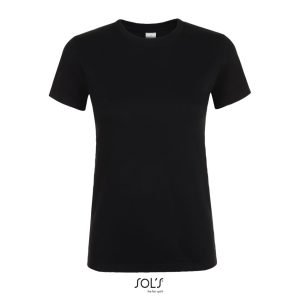 Camiseta De Mujer Cuello Redondo Regent Women Sols - Negro Profundo - Sols