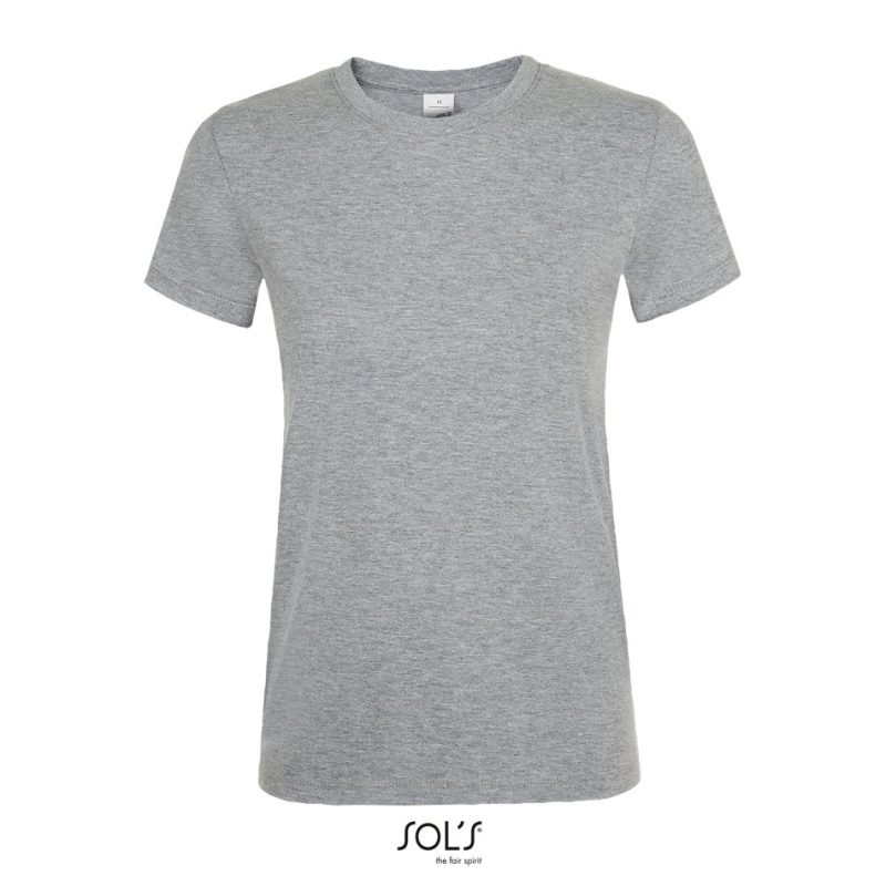 Camiseta De Mujer Cuello Redondo Regent Women Sols - Gris Mezcla - Sols