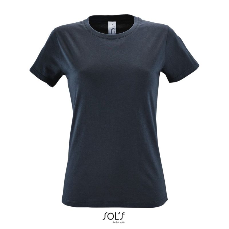 Camiseta De Mujer Cuello Redondo Regent Women Sols - Gris Ratón - Sols