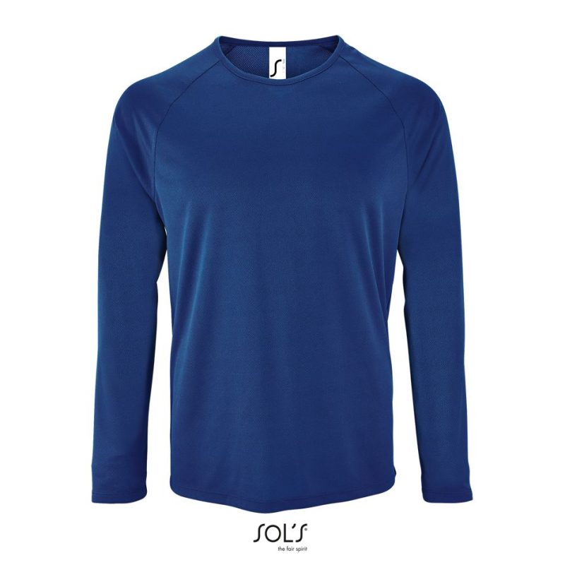 Camiseta De Deporte De Manga Larga De Hombre Sporty Lsl Men Sols - Azul Royal - Sols