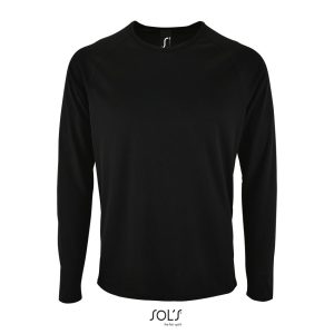 Camiseta De Deporte De Manga Larga De Hombre Sporty Lsl Men Sols - Negro - Sols