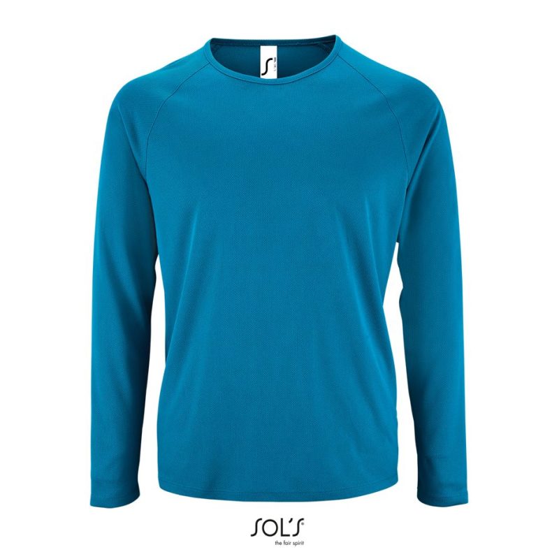 Camiseta De Deporte De Manga Larga De Hombre Sporty Lsl Men Sols - Aqua - Sols