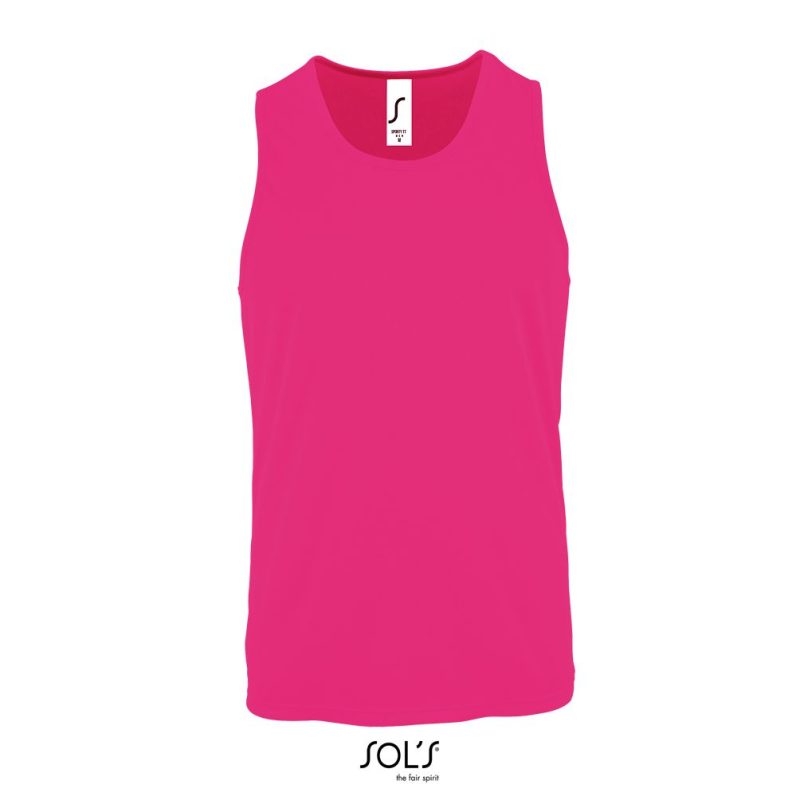Camiseta De Tirantes De Deporte De Hombre Sporty Tt Men Sols - Rosa Fluor 2 - Sols