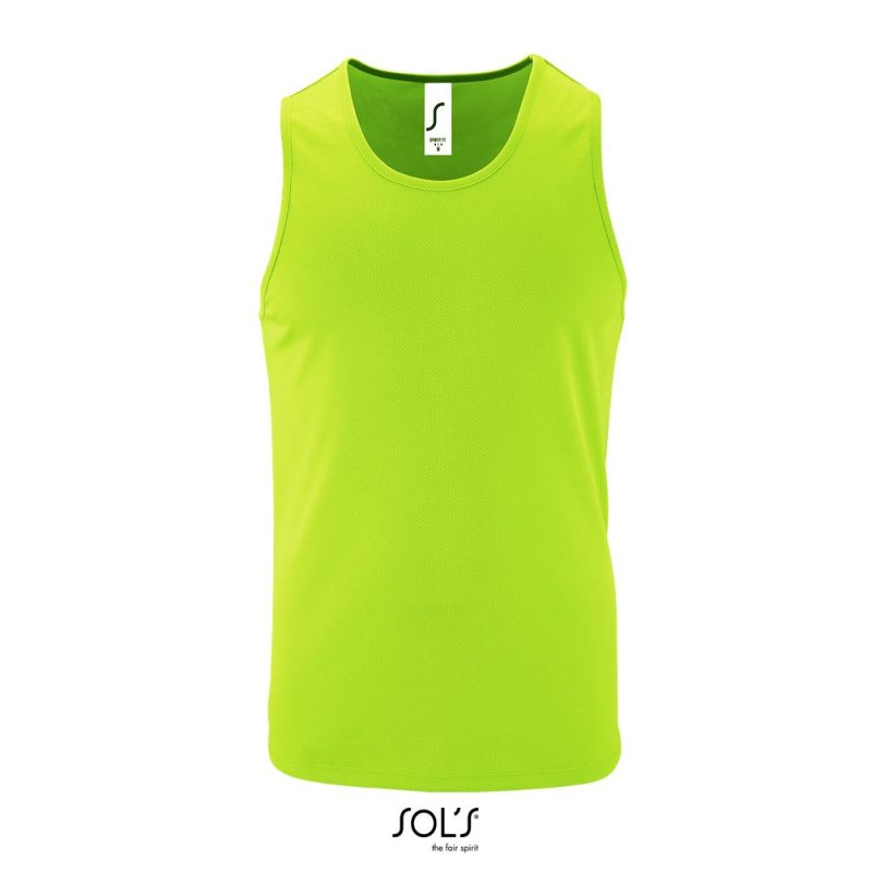 Camiseta De Tirantes De Deporte De Hombre Sporty Tt Men Sols - Verde Neón - Sols