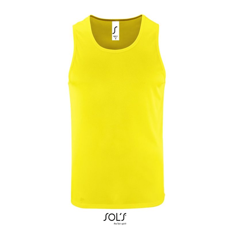 Camiseta De Tirantes De Deporte De Hombre Sporty Tt Men Sols - Amarillo Neon - Sols