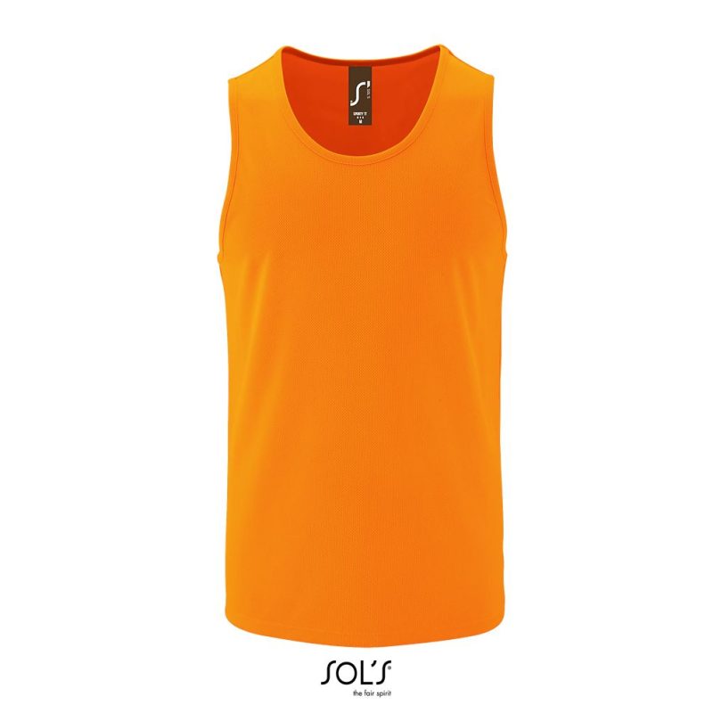 Camiseta De Tirantes De Deporte De Hombre Sporty Tt Men Sols - Naranja Fluor - Sols