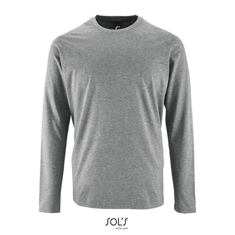 Camiseta De Manga Larga De Hombre Imperial Lsl Men Sols - Gris Mezcla - Sols
