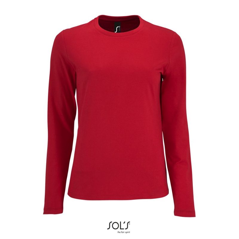Camiseta De Manga Larga De Mujer Imperial Lsl Women Sols - Rojo - Sols