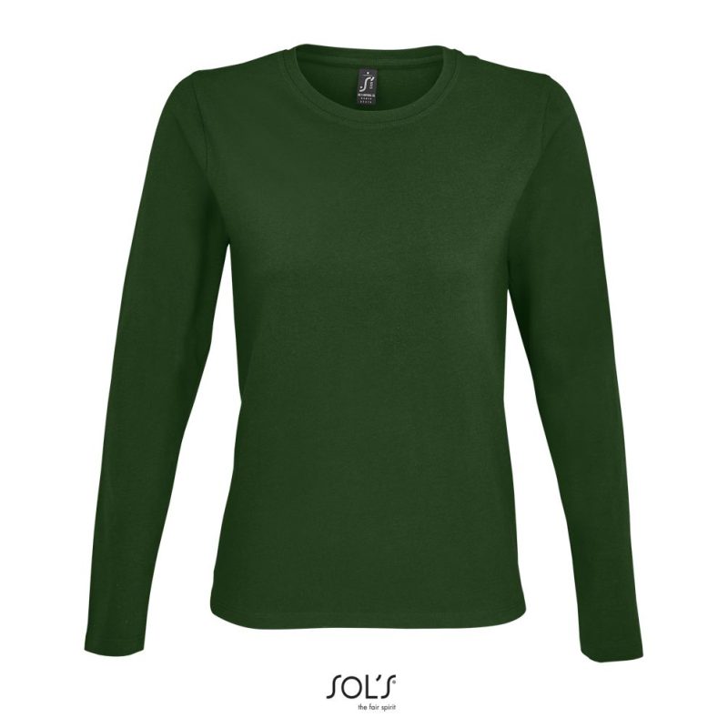 Camiseta De Manga Larga De Mujer Imperial Lsl Women Sols - Verde Botella - Sols