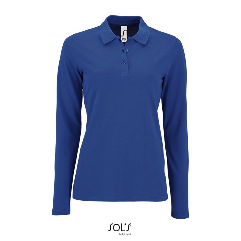 Polo Piqué De Manga Larga Para Mujer Perfect Lsl Women Sols - Azul Royal - Sols