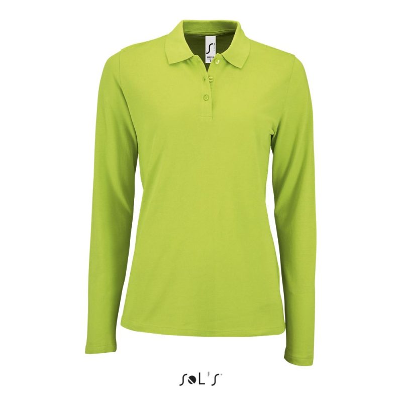 Polo Piqué De Manga Larga Para Mujer Perfect Lsl Women Sols - Verde Manzana - Sols
