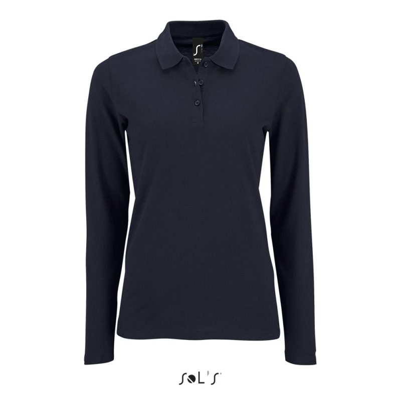 Polo Piqué De Manga Larga Para Mujer Perfect Lsl Women Sols - French Marino - Sols