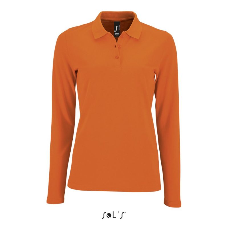 Polo Piqué De Manga Larga Para Mujer Perfect Lsl Women Sols - Naranja - Sols