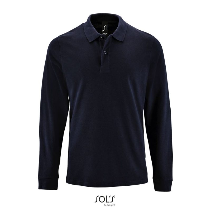 Polo Piqué De Manga Larga Para Hombre Perfect Lsl Men Sols - French Marino - Sols