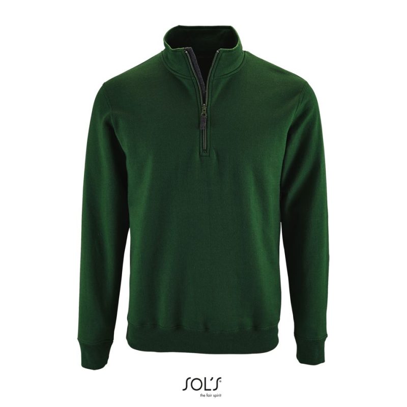 Sudadera De Hombre Con Cuello Con Cremallera Stan Sols - Verde Botella - Sols