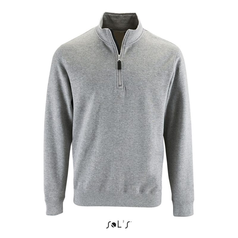 Sudadera De Hombre Con Cuello Con Cremallera Stan Sols - Gris Mezcla - Sols